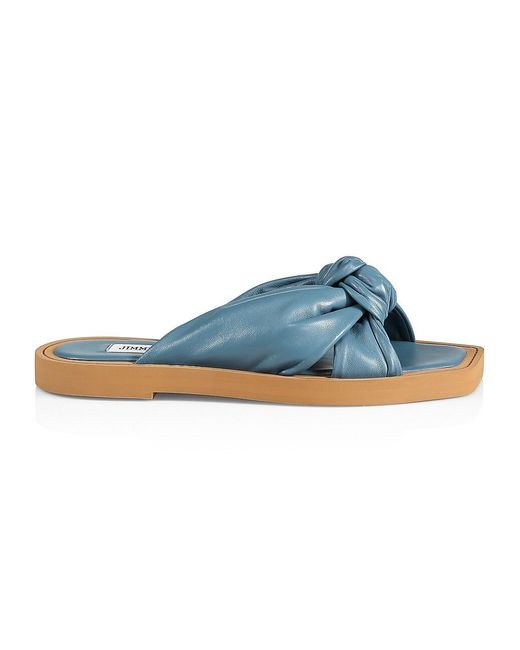 Jimmy Choo Tropica Leather Slides | Lyst