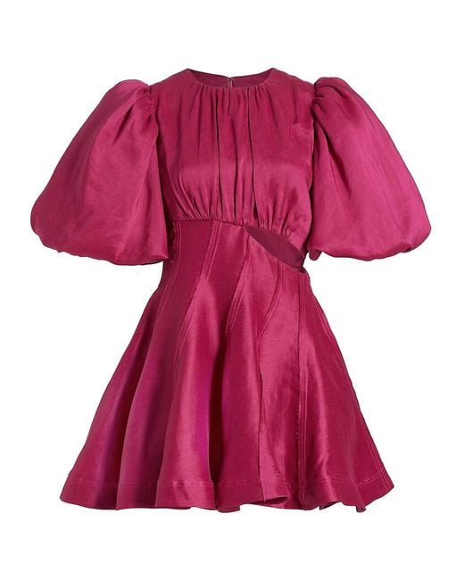 Aje. Linen Admiration Minidress in Fuchsia (Pink) | Lyst