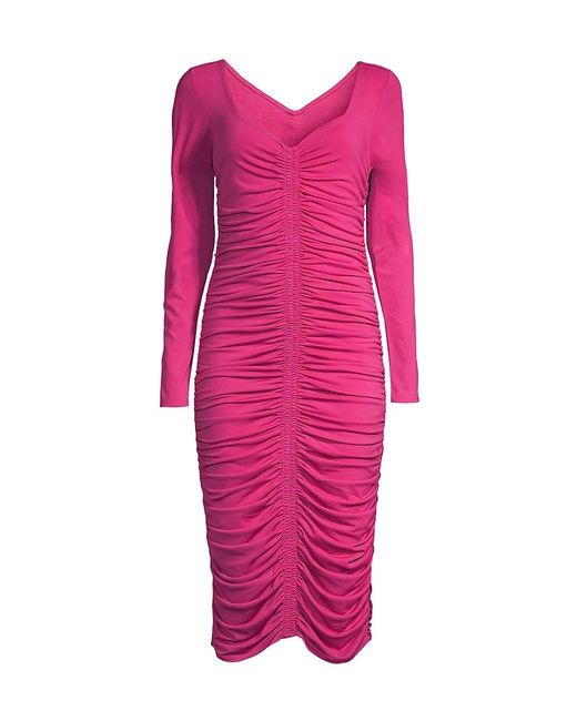 Rachel Parcell Synthetic Long Sleeve Jersey Ruched Bodycon Dress in ...