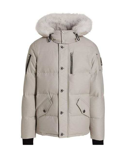 Moose Knuckles Cotton Shearling Shearling 3q Jacket in Gray for Men | Lyst