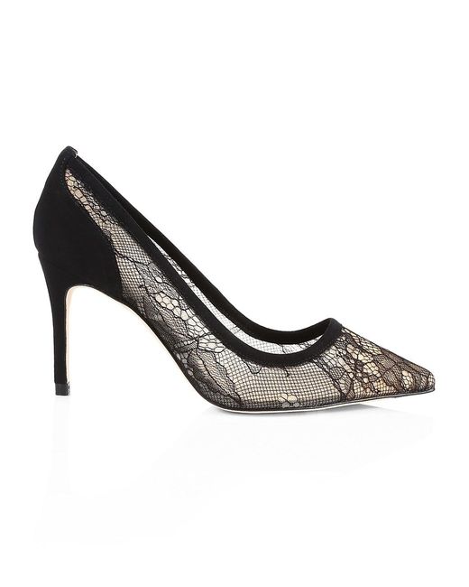 L'Agence Simone Lace Pumps in Black - Lyst