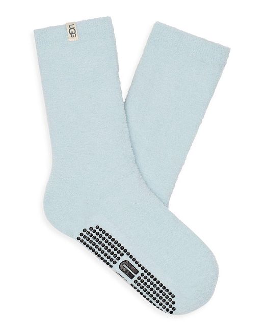 UGG Rubber Paityn Cozy Gripper Crew Socks in Blue Lyst