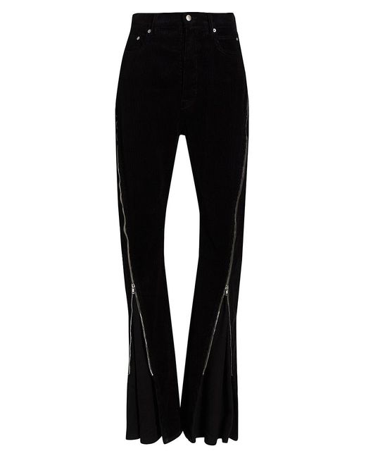 Rick Owens Zipper Corduroy Pants in Black for Men | Lyst