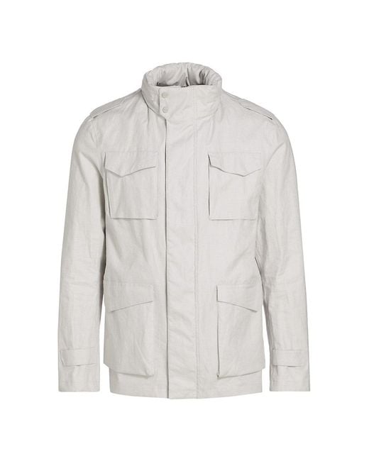 Herno Laminar Linen Field Jacket in White for Men | Lyst