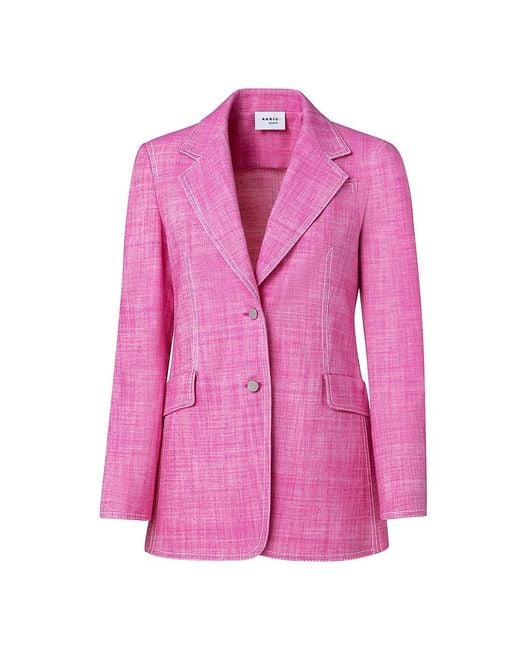 Akris Punto Washed Stretch Denim Blazer in Pink | Lyst