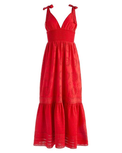 Alice + Olivia Cotton Levine Eyelet-embroidered Maxi Dress | Lyst