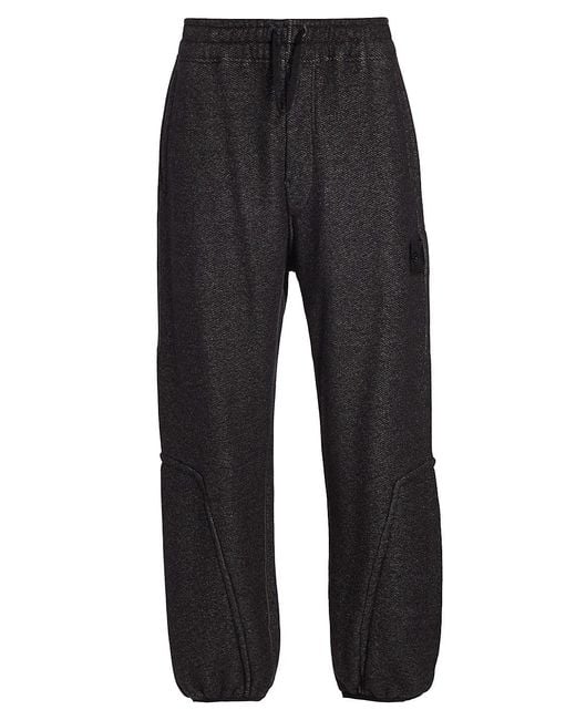 Stone Island Cotton Shadow Project Logo Sweatpants in Black for Men | Lyst