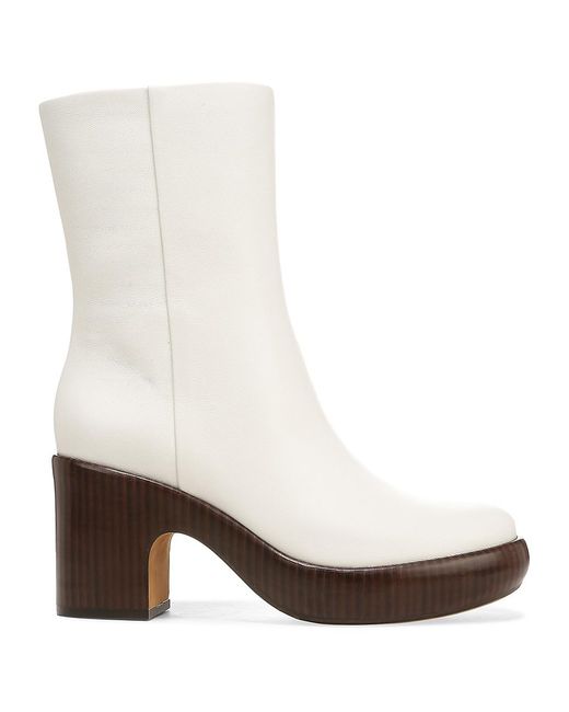 Vince Nicco Leather Ankle Boots in White | Lyst