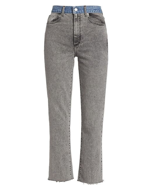 Le Jean Denim Sabine High-rise Straight Jeans in Blue Grey Stone Wash ...