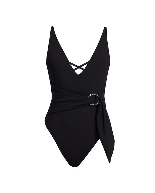 Jonathan Simkhai Synthetic Niya V-neck One-piece Swimsuit in Black | Lyst
