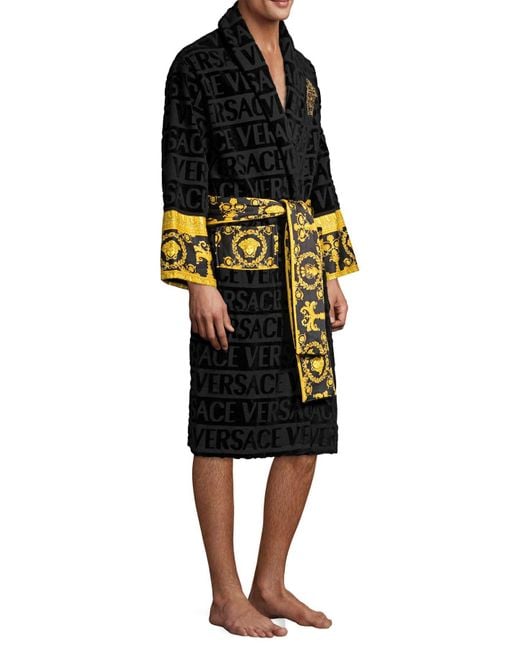 versace black gold robe