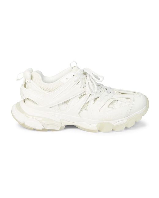 Balenciaga Leather Track Glow-in-the-dark Sneakers in White for Men - Lyst