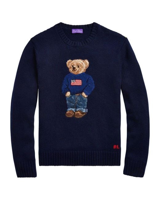 Ralph Lauren Purple Label Cashmere Men's Teddy Bear Sweatshirt in Navy