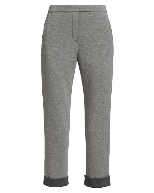 Theory Synthetic Treeca Elasticized Ankle-crop Pants in Grey Melange ...