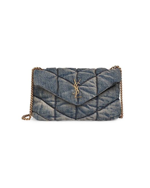 Loulou leather crossbody bag Saint Laurent Blue in Leather - 31539357