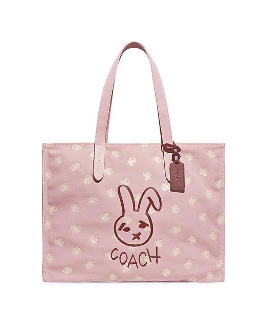 COACH Bunny Graphic Tote Bag in Pink | Lyst