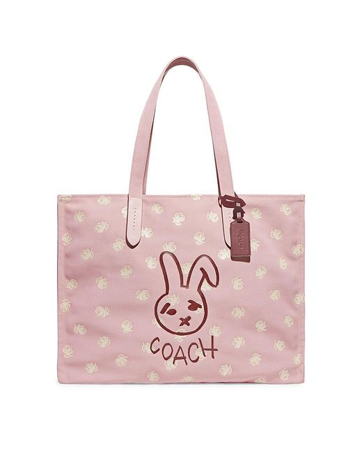 COACH Bunny Graphic Tote Bag in Pink Lyst
