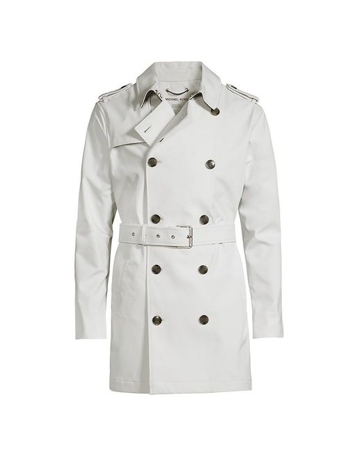 Michael Kors Waterproof Doublebreasted Trench in White for Men Lyst