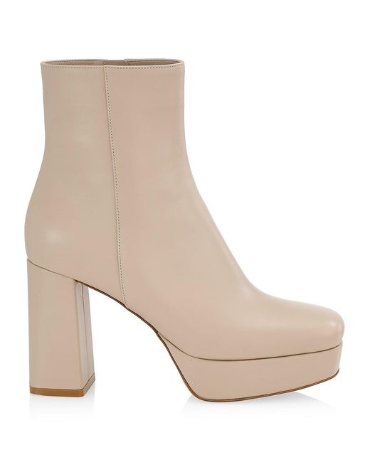 Gianvito Rossi Glove Leather Platform Ankle Boots in Natural | Lyst