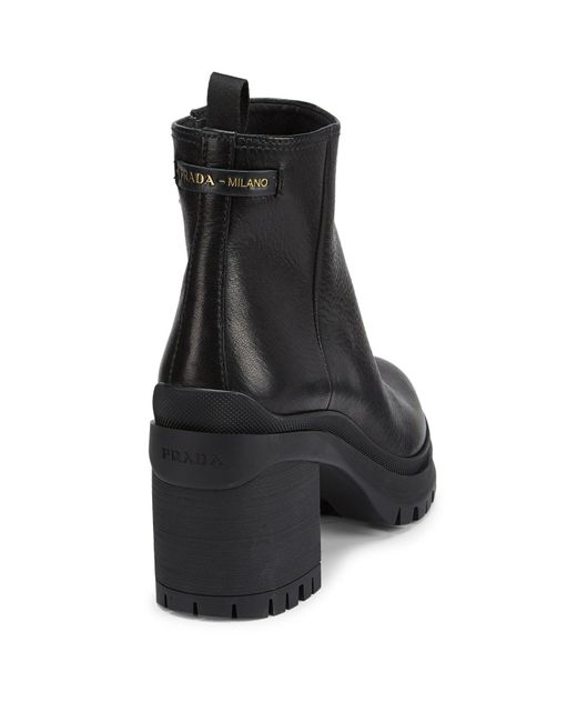 prada 55 leather ankle boots