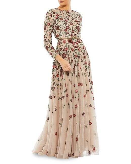 Mac Duggal Synthetic Floral A-line Gown in Antique Rose (Natural) | Lyst