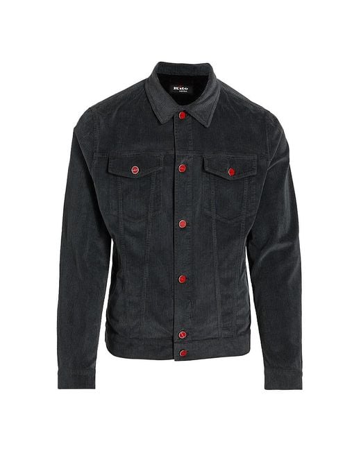 Kiton Corduroy Trucker Jacket in Grey (Gray) for Men Lyst