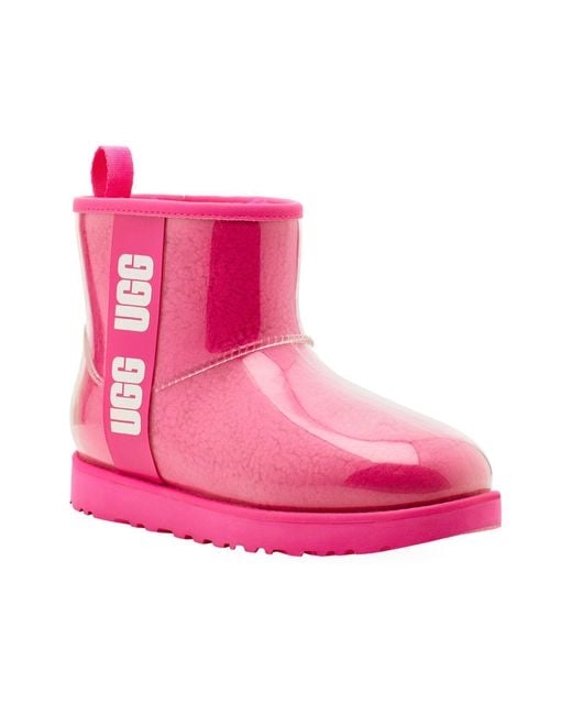 UGG Wool Classic Mini Clear Rain Boots in Pink Lyst