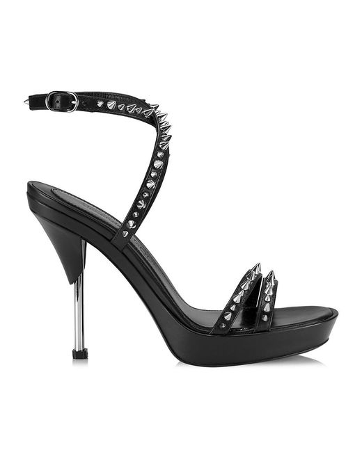 Alexander McQueen Punk Stud Leather Anklestrap Sandals in Black Lyst