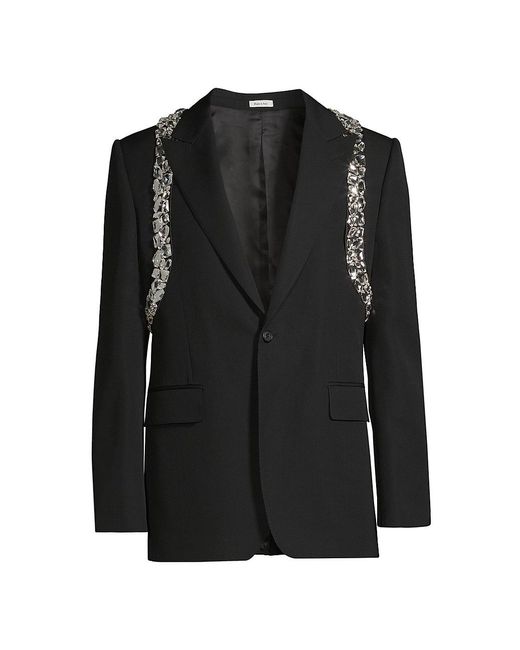 Alexander McQueen Crystal-embellished Wool Harness Blazer in Black for ...