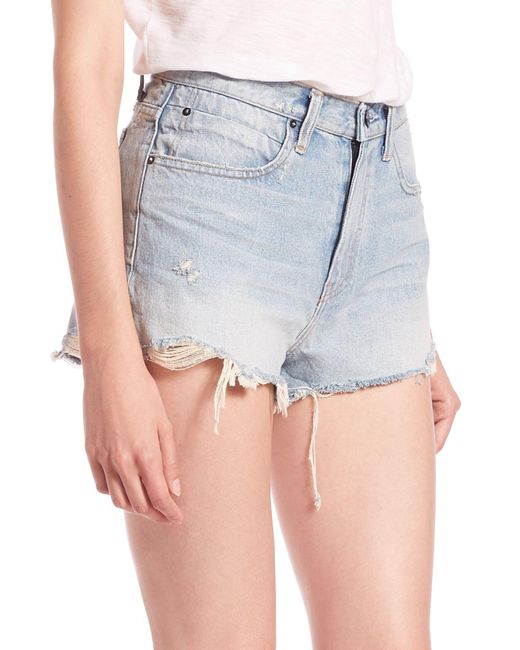 alexander wang bite frayed denim shorts