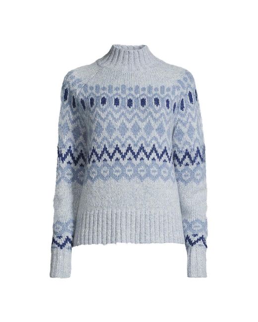 Vineyard Vines Fair Isle-inspired Wool-blend Turtleneck Sweater in Blue ...