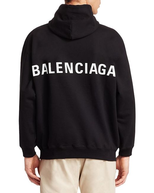 Balenciaga Logo Back Hoodie in White for Men | Lyst