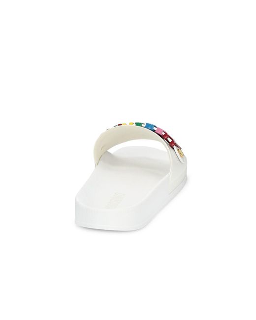 moschino rainbow slides