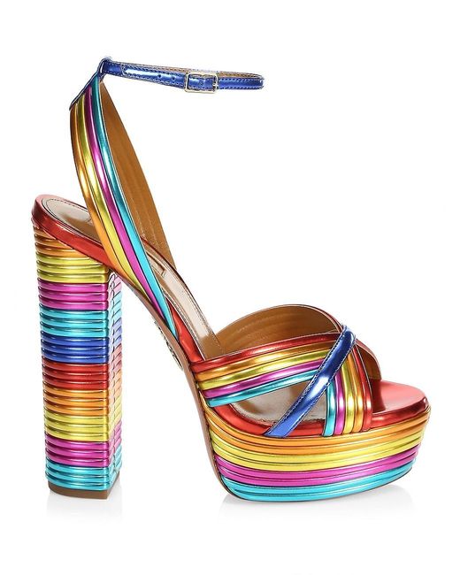 yellow multicolor sandals
