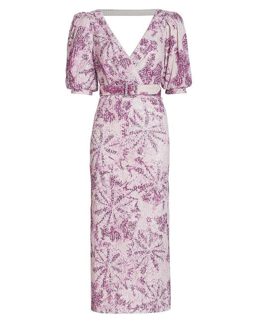 badgley mischka puff sleeve gown