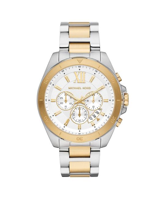 Michael Kors Metal Brecken Chronograph Two-tone Stainless Steel Watch ...