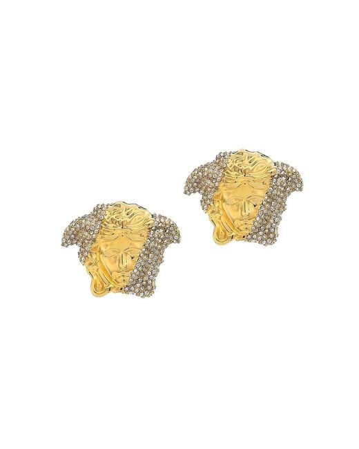 Versace Metallic Palazzo Medusa Crystal-embellished Stud Earrings