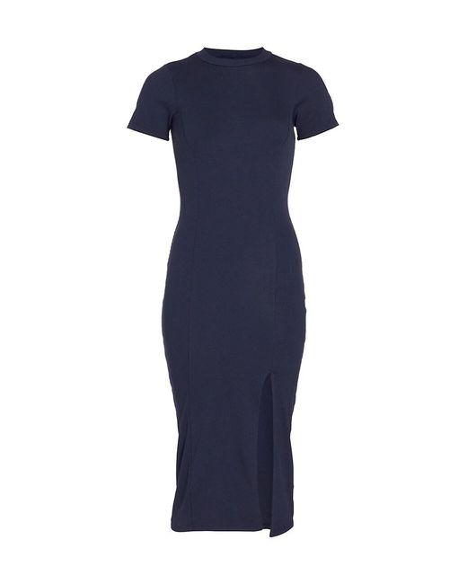 NSF Cotton Collins Short-sleeve Midi-dress in Blue | Lyst