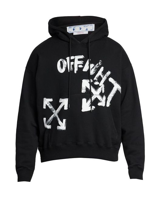 OffWhite c/o Virgil Abloh Paint Script Over Skate Hoodie in Black for Men Lyst