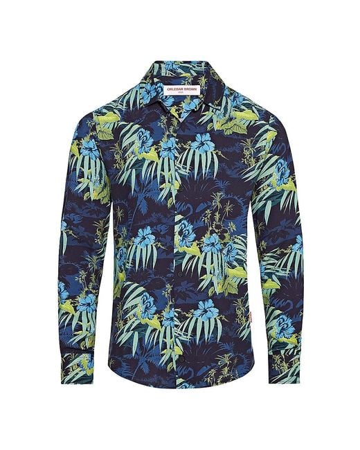 Orlebar Brown Synthetic Tropicana Giles Islet Shirt in Night Iris (Blue ...