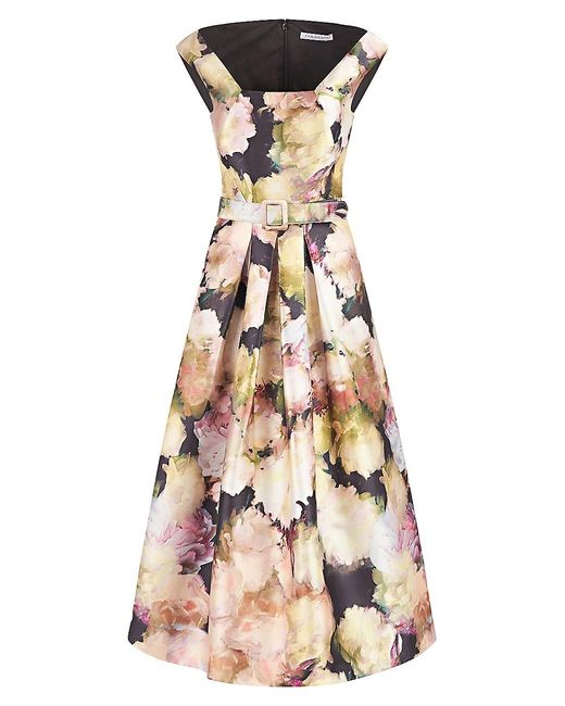 Kay Unger Synthetic Perry Fit & Flare Dress in Black Marigold (Black) | Lyst
