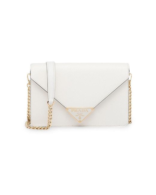 Prada Saffiano Leather Shoulder Bag in White Lyst