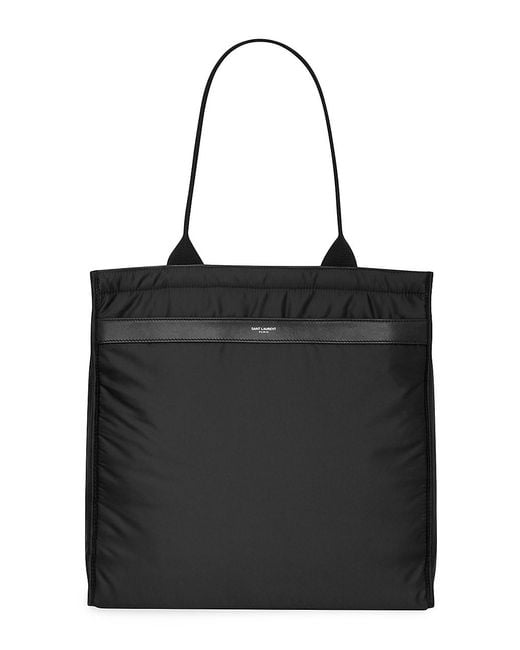 Saint Laurent City Tote Bag In Econyl Regenerated Nylon in Black | Lyst