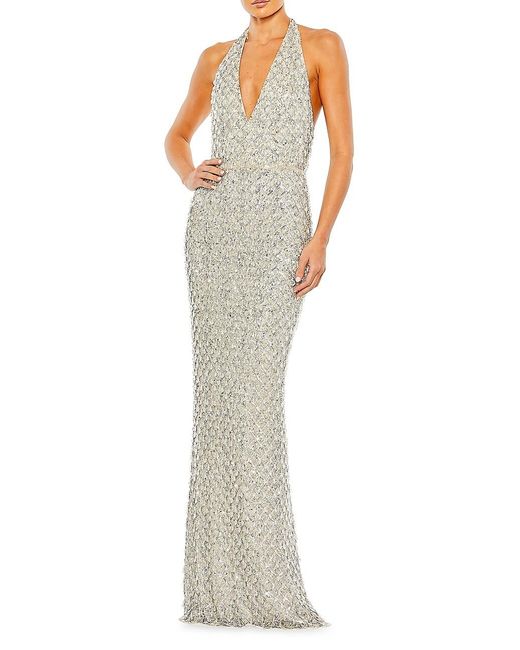 mac duggal fringe gown