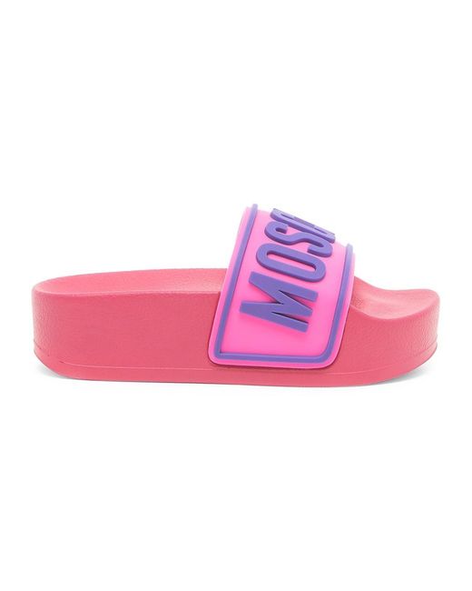 moschino platform slides