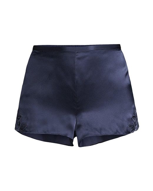 blue silk shorts