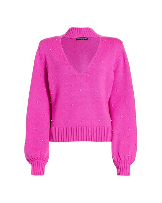 Generation Love Lilah Cut-out Faux Pearl Sweater in Pink | Lyst