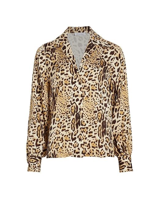 Anine Bing Mylah Cheetah Silk Shirt | Lyst