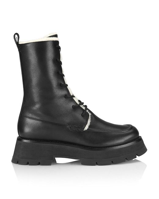 3.1 Phillip Lim Leather Kate Shearling-lined Lace-up Combat Boots in ...