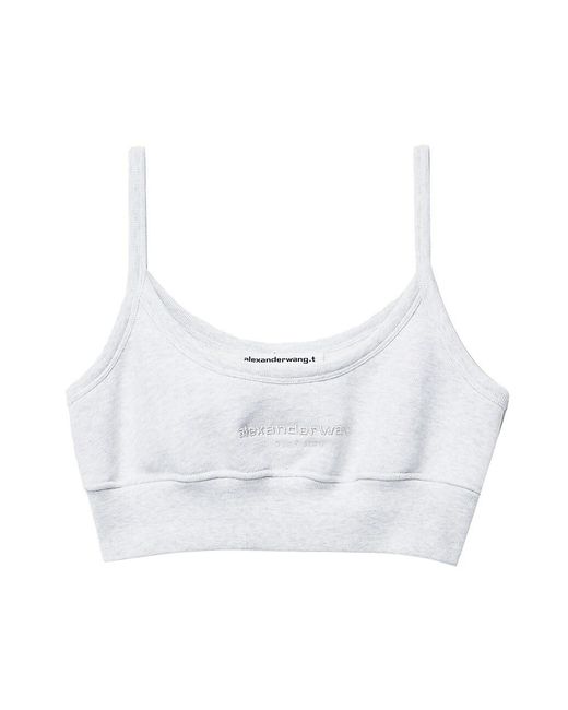 Alexander Wang Embroidered Logo Sports Bra in White | Lyst